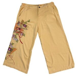 Not For Sale Da-Nang Surplus Y2K Silk Embroidered Cargo Crop Pants L Indo